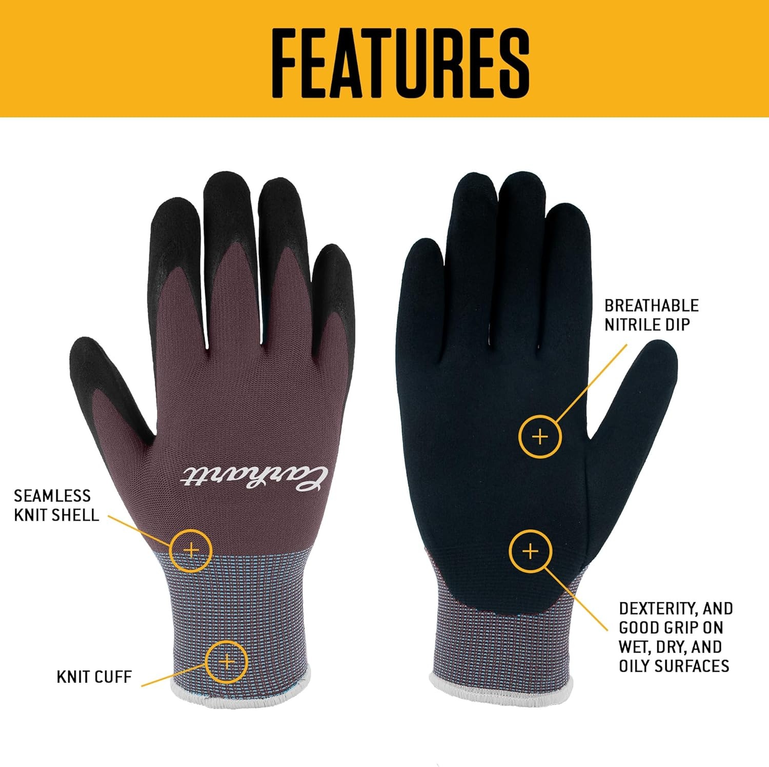 imageCarhartt Womens WA661 Womens All Purpose Grip GloveDeep Wine