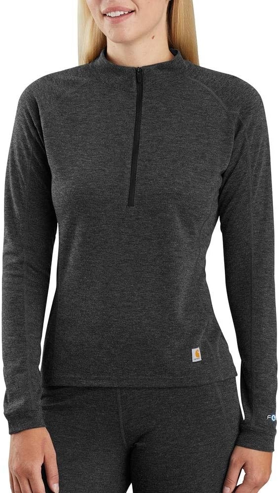 imageCarhartt Womens WBL133 Womens Base Force Heavyweight PolyWool QuartBlack Heather