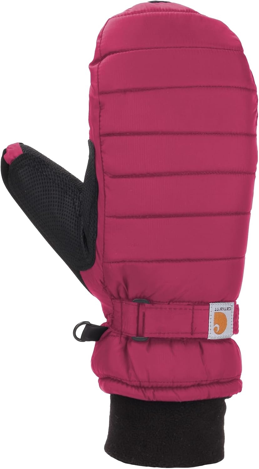 imageCarhartt Womens Waterproof Insulated Quilted Knit Cuff MittenCrabapple