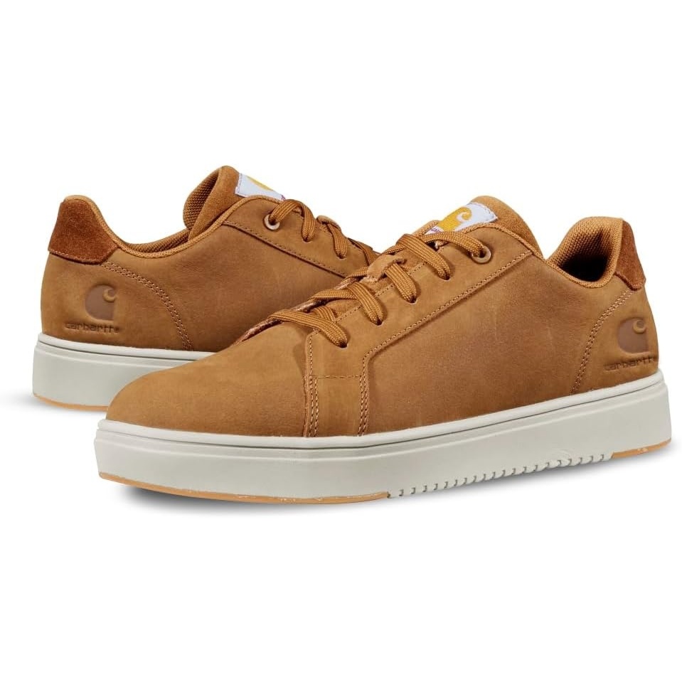 imageCarhartt Detroit Leather Sneakers for Men Comfortable Shoes for Men with Wide Toe Box Comfort Footbed and Midsole and SlipResistant OutsoleBrown
