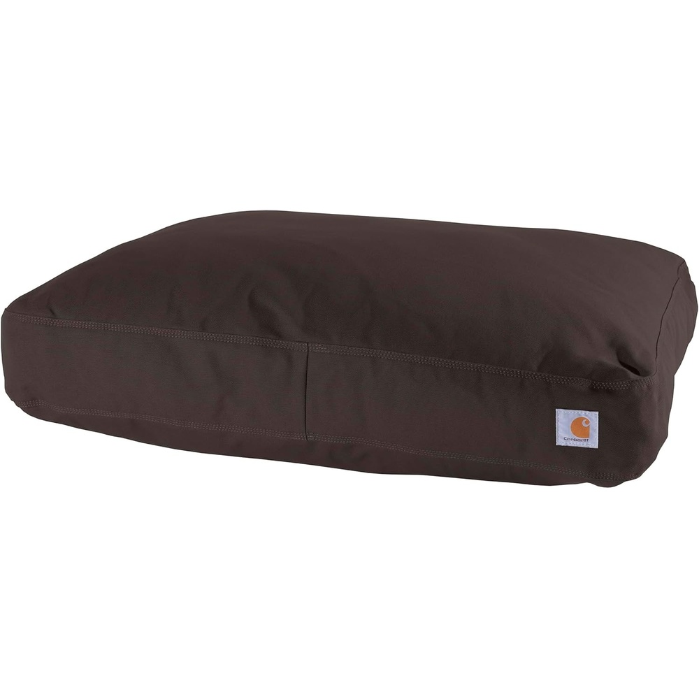 imageCarhartt Durable Canvas Pet Bed Water Resistant Firm Duck Dog Bed Carhartt Brown Sherpa Top MediumDark Brown