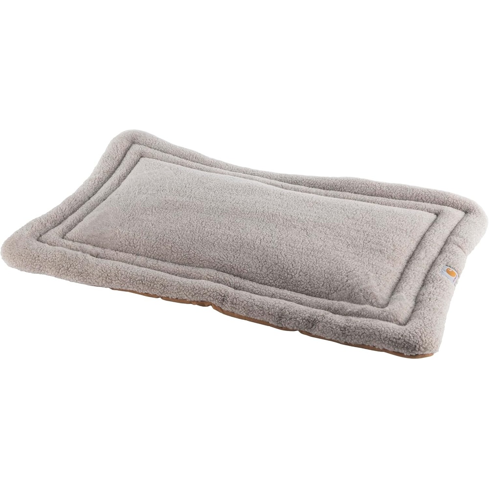 imageCarhartt Durable Firm Duck Sherpa Top Dog Napper Pad Washable Duck Canvas Pads for Dogs Sherpa Top Napper Pad Carhartt Brown SmallSherpa Top Napper Pad Carhartt Brown