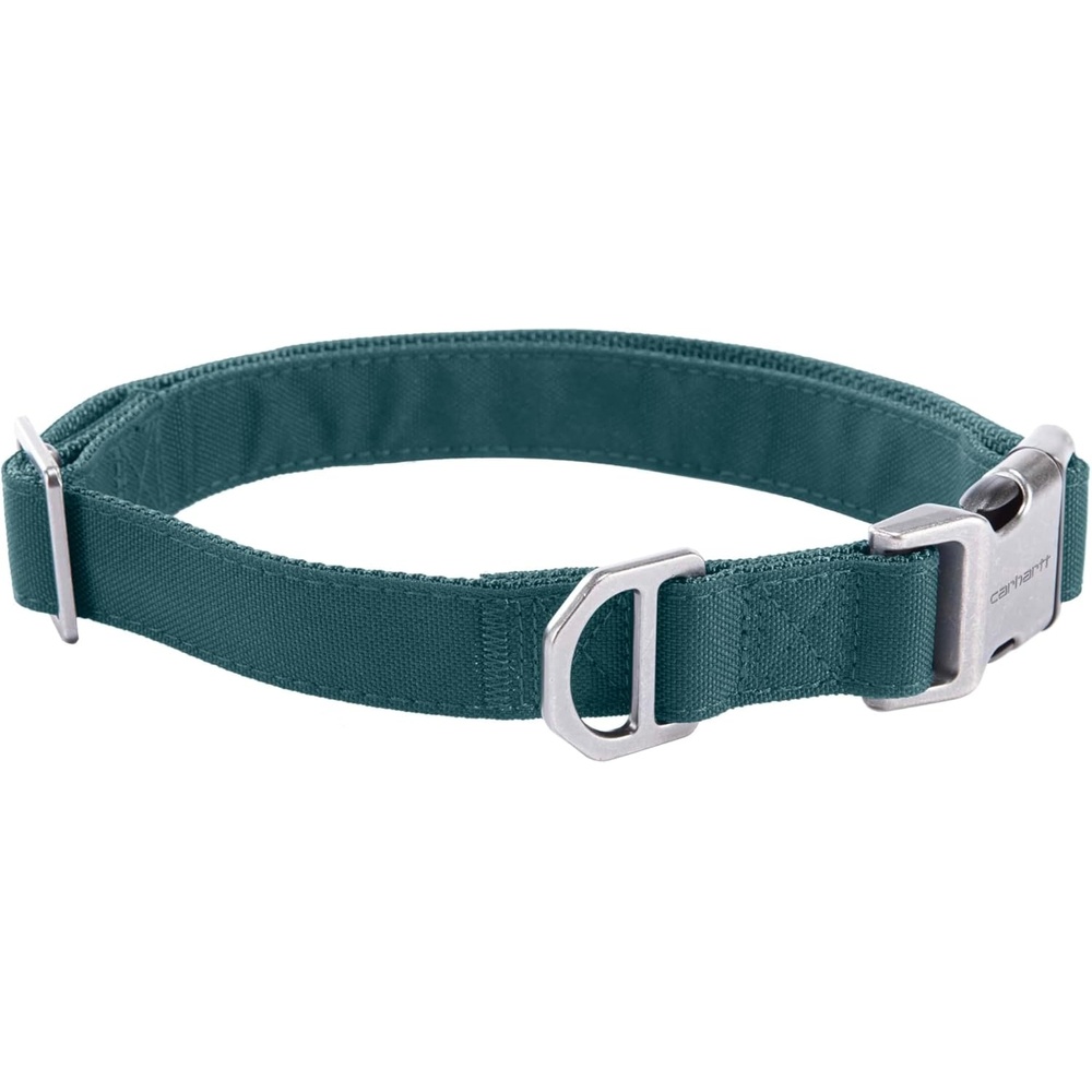 imageCarhartt Field Dog Collar Fully Adjustable Durable 600Denier Fabric WReflective Wordmark for Visibility Carhartt Brown MediumGreenstone