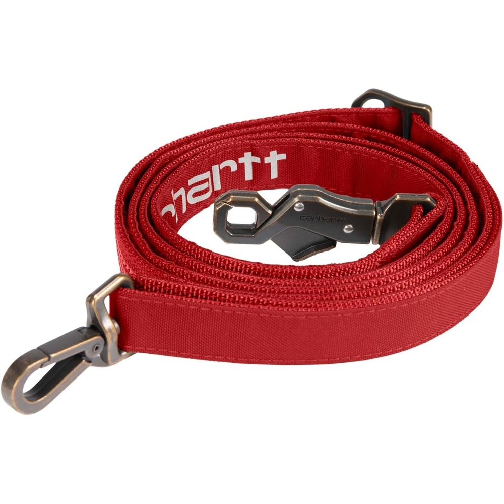 imageCarhartt Field Dog Leash Durable 600Denier Fabric WAdjustable Metal DRing Hardware Carhartt Brown LargeIndustry Red