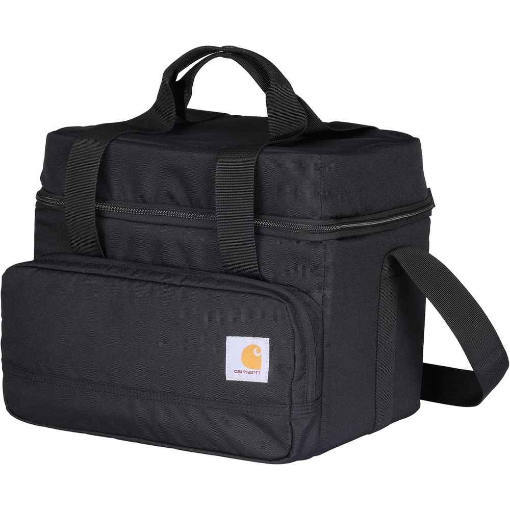 image:imageCarhartt Insulated Two Compartment Cooler Durable Water Repellent Material WFront Zippered Pocket for Camping Beach amp TravelBlack