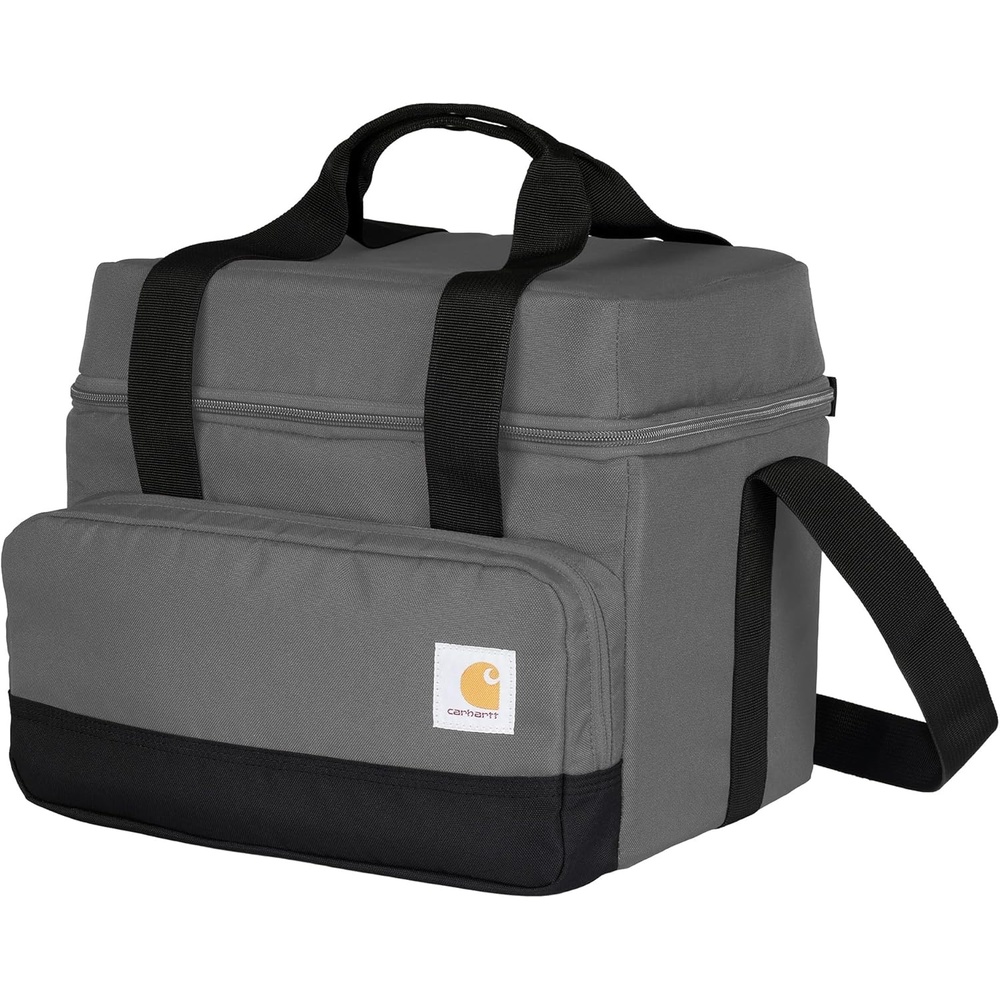 image:imageCarhartt Insulated Two Compartment Cooler Durable Water Repellent Material WFront Zippered Pocket for Camping Beach amp TravelGravel