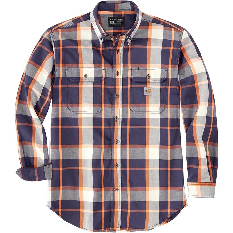image:imageCarhartt Mens 104507 FlameResistant Force Rugged Flex LooseNavyOrange Flame