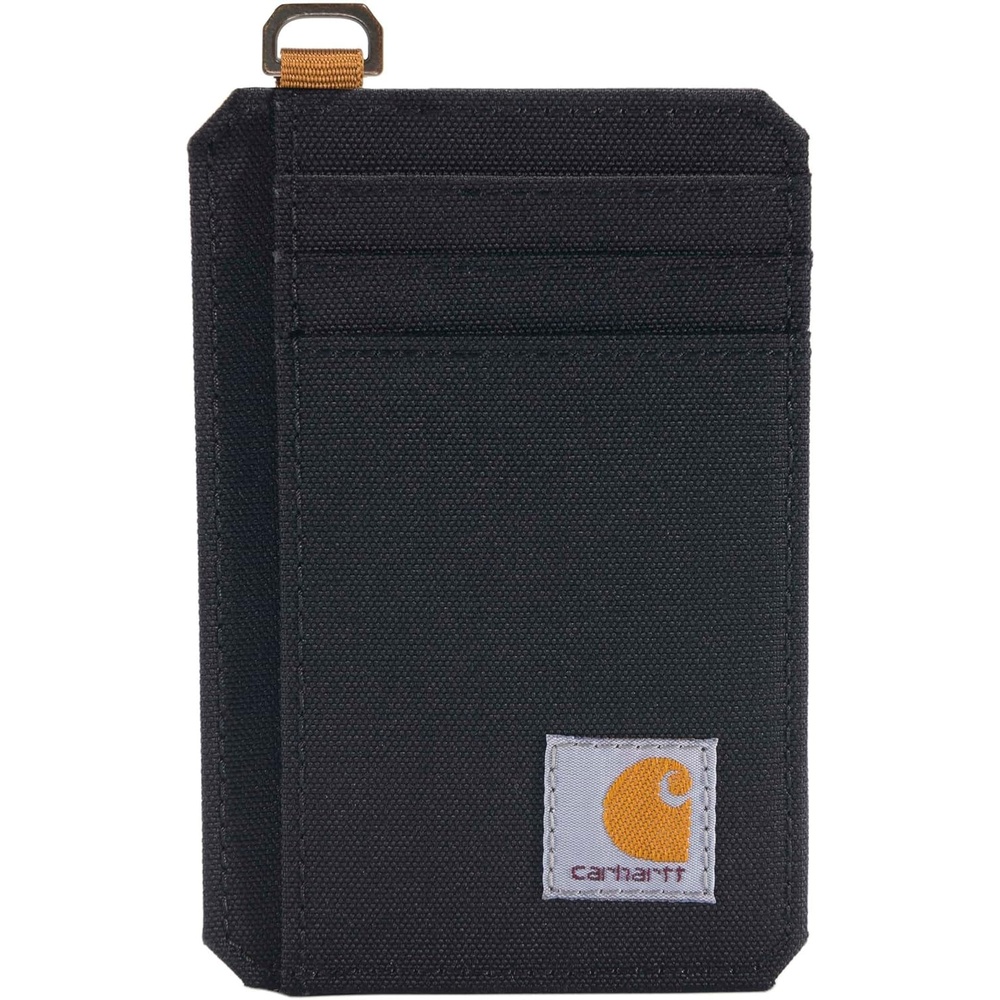 image:imageCarhartt Mens 700D Nylon Duck Wallets RFIDBlocking WTrifold and Front Pocket OptionsBlack Front Pocket