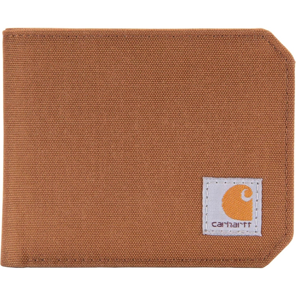 image:imageCarhartt Mens 700D Nylon Duck Wallets RFIDBlocking WTrifold and Front Pocket OptionsCarhartt Brown Bifold