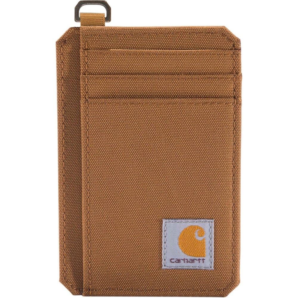 image:imageCarhartt Mens 700D Nylon Duck Wallets RFIDBlocking WTrifold and Front Pocket OptionsCarhartt Brown Front Pocket