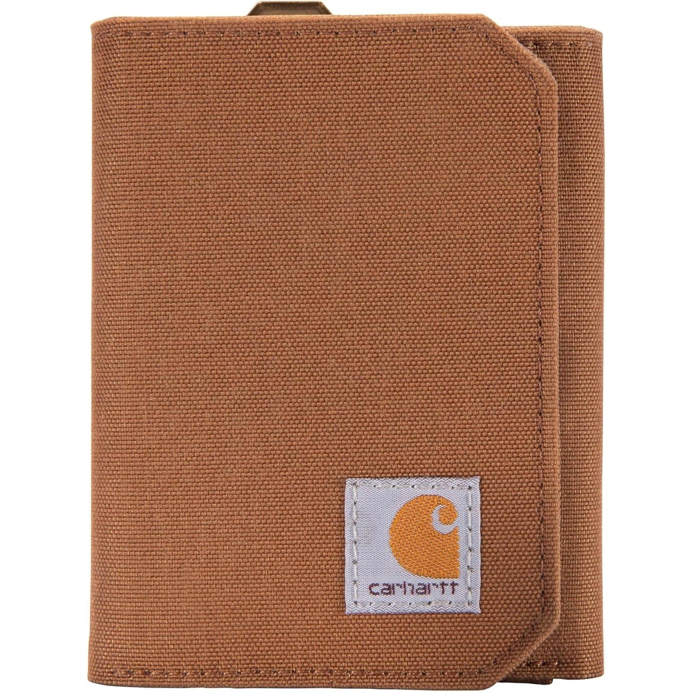 image:imageCarhartt Mens 700D Nylon Duck Wallets RFIDBlocking WTrifold and Front Pocket OptionsCarhartt Brown Trifold