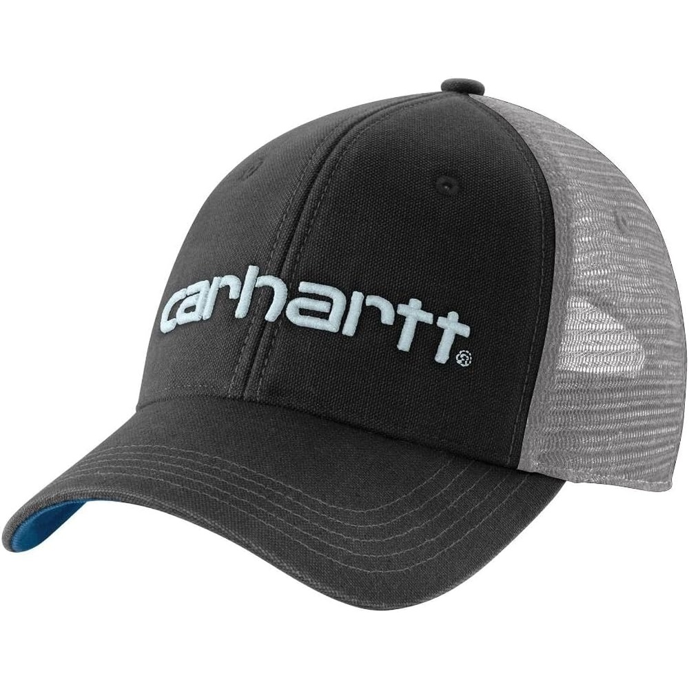 image:imageCarhartt Mens Canvas MeshBack Logo Graphic CapBlackDark Horizon Blue
