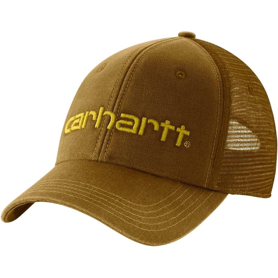 image:imageCarhartt Mens Canvas MeshBack Logo Graphic CapCarhartt BrownOiled Walnut