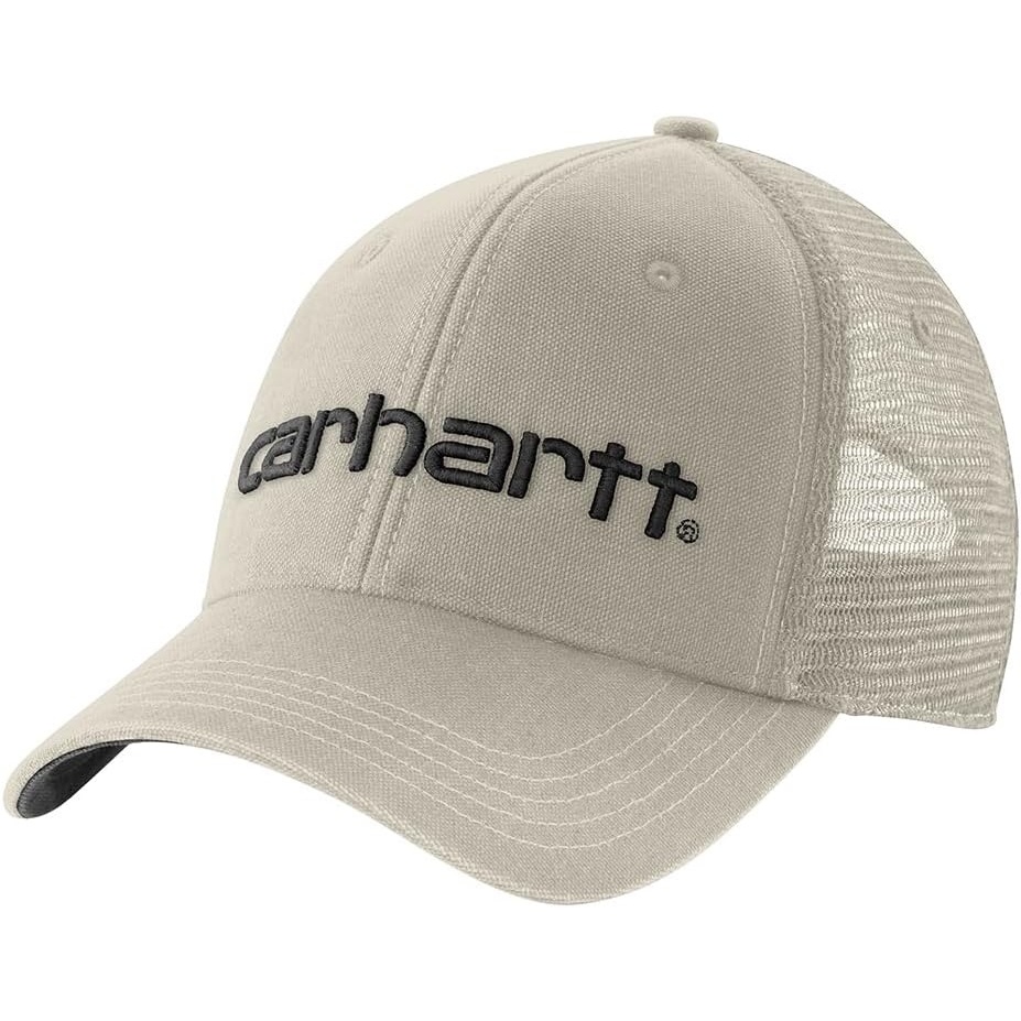 image:imageCarhartt Mens Canvas MeshBack Logo Graphic CapCobblestoneBlack