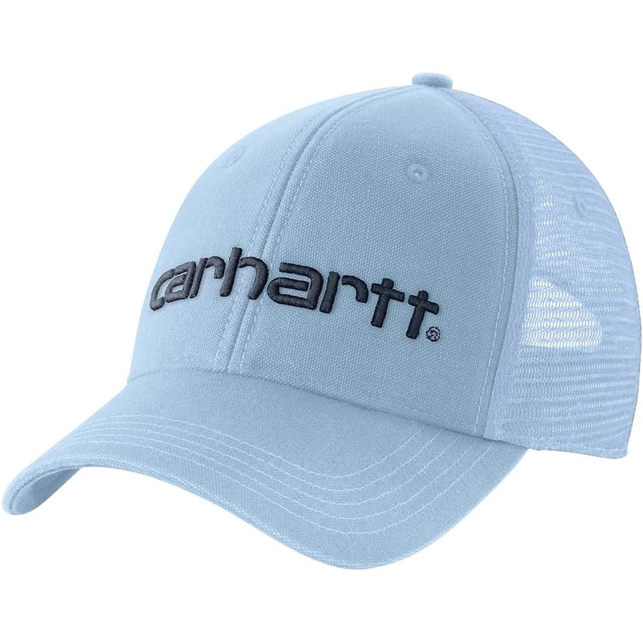image:imageCarhartt Mens Canvas MeshBack Logo Graphic CapFog Blue