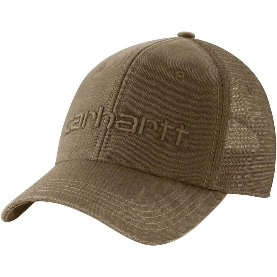 image:imageCarhartt Mens Canvas MeshBack Logo Graphic CapLight Brown