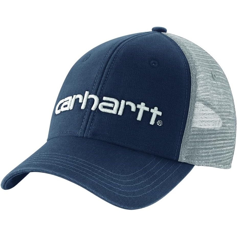 image:imageCarhartt Mens Canvas MeshBack Logo Graphic CapNavyWhite