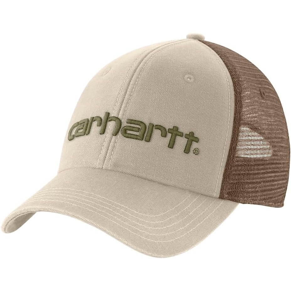 image:imageCarhartt Mens Canvas MeshBack Logo Graphic CapOat Milk