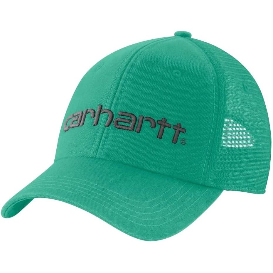 image:imageCarhartt Mens Canvas MeshBack Logo Graphic CapSea Green