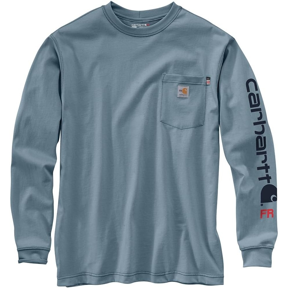 image:imageCarhartt Mens FR Force Irvine Loose LS Logo TShirtRolling Thunder