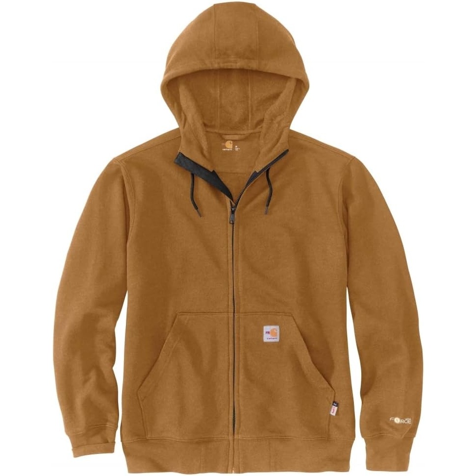 image:imageCarhartt Mens FR Force Marquette Full Zip SweatshirtCarhartt Brown