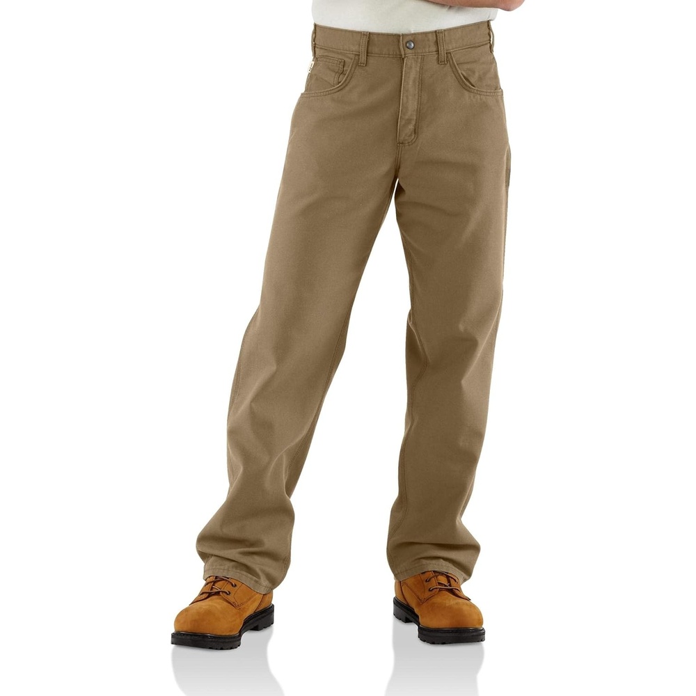 image:imageCarhartt Mens FR Loose Straight Canvas PantGolden Khaki