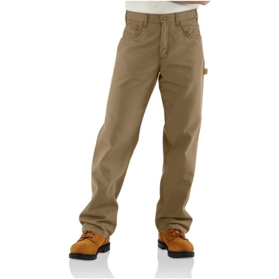image:imageCarhartt Mens FR Loose Straight Canvas PantKhaki
