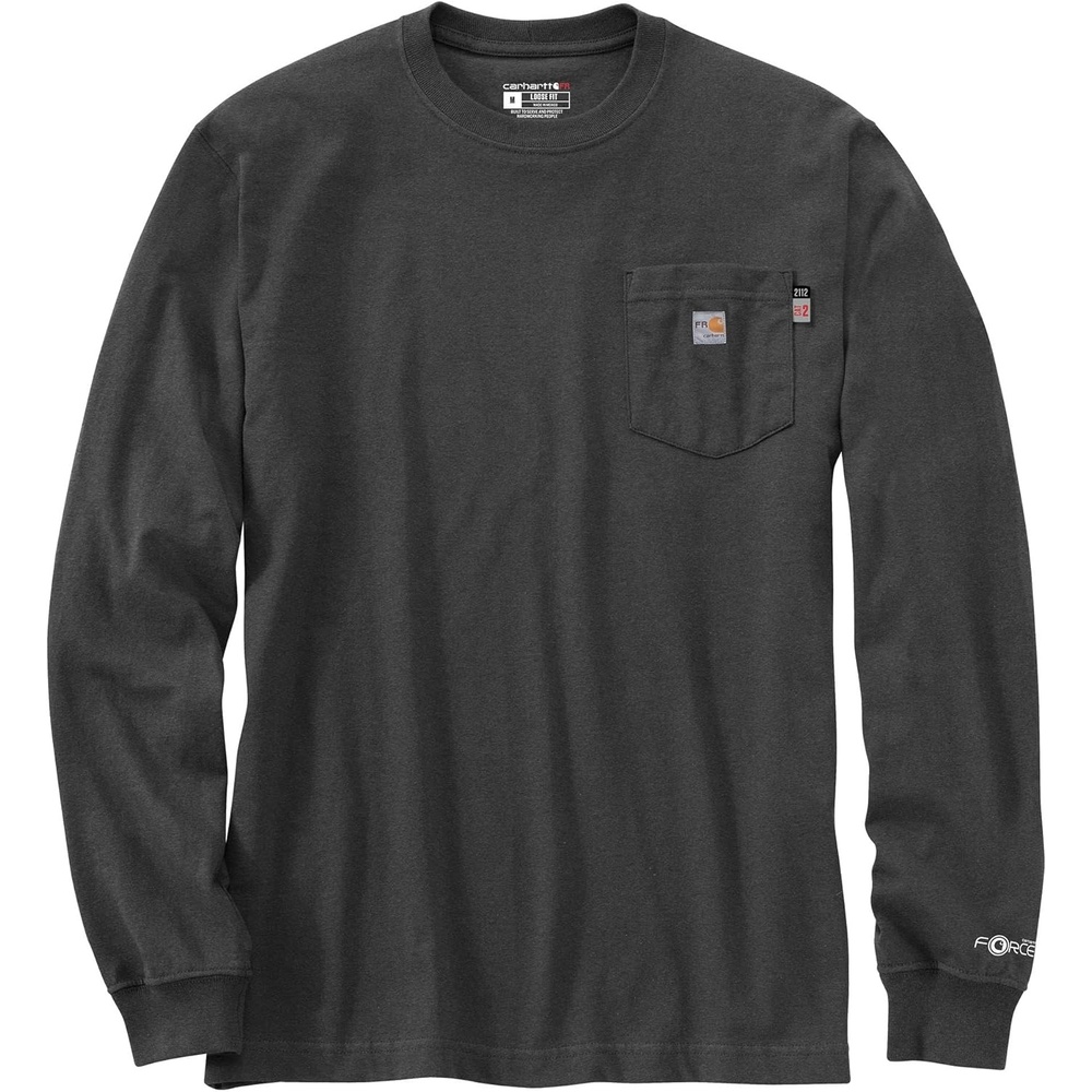 image:imageCarhartt Mens Flame Resistant Force Loose Fit LongSleeve Lightweight Eagle Graphic TShirtCarbon Heather