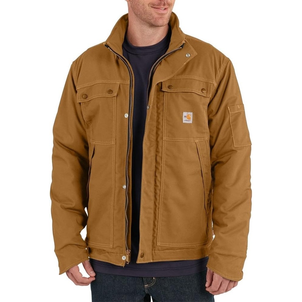 image:imageCarhartt Mens Flame Resistant Full Swing Relaxed Fit Quick Duck Insulated CoatCarhartt Brown