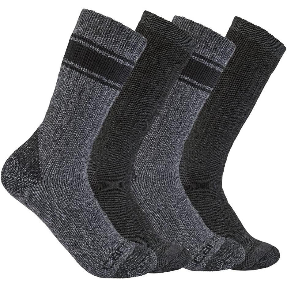 image:imageCarhartt Mens Heavyweight Crew Sock 4 PackAssorted 1 Black