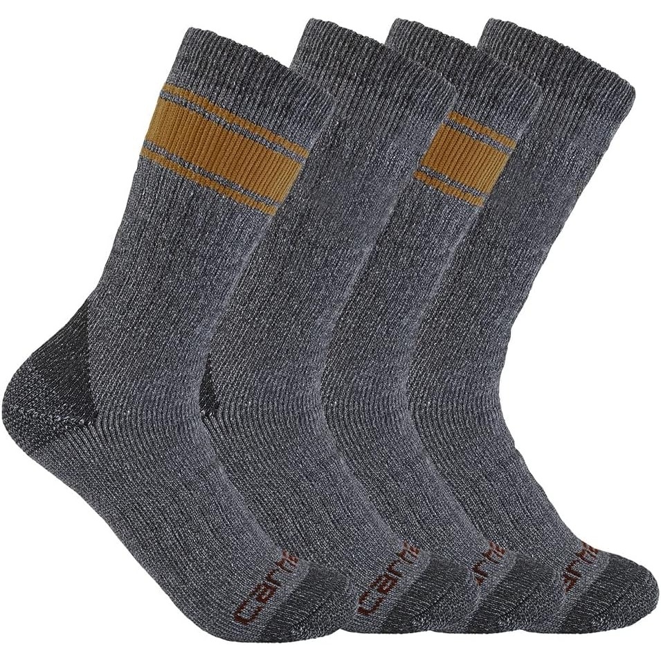 image:imageCarhartt Mens Heavyweight Crew Sock 4 PackAssorted 2 Grey