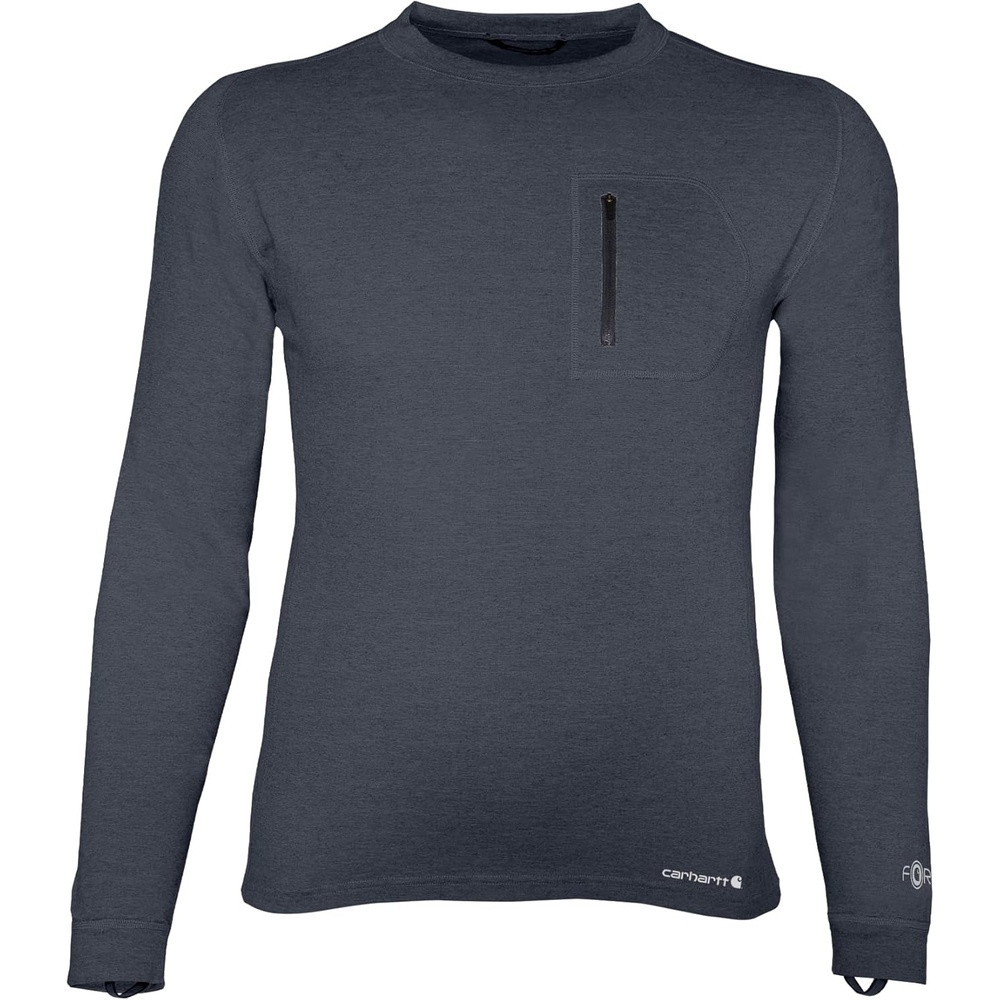 imageCarhartt Mens MBL110 Base Force Heavyweight Base Layer CrewDark Navy Heather