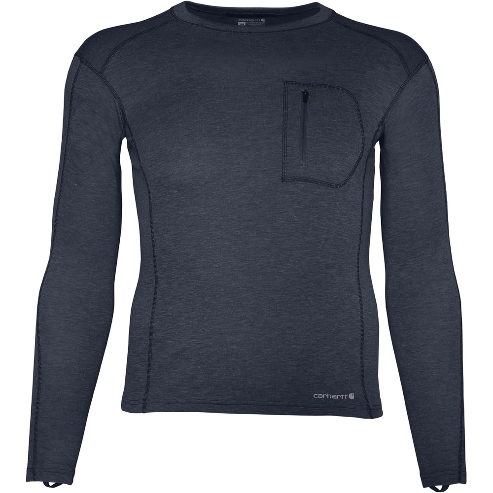 imageCarhartt Mens MBL110 Base Force Heavyweight Base Layer CrewNavy Heather