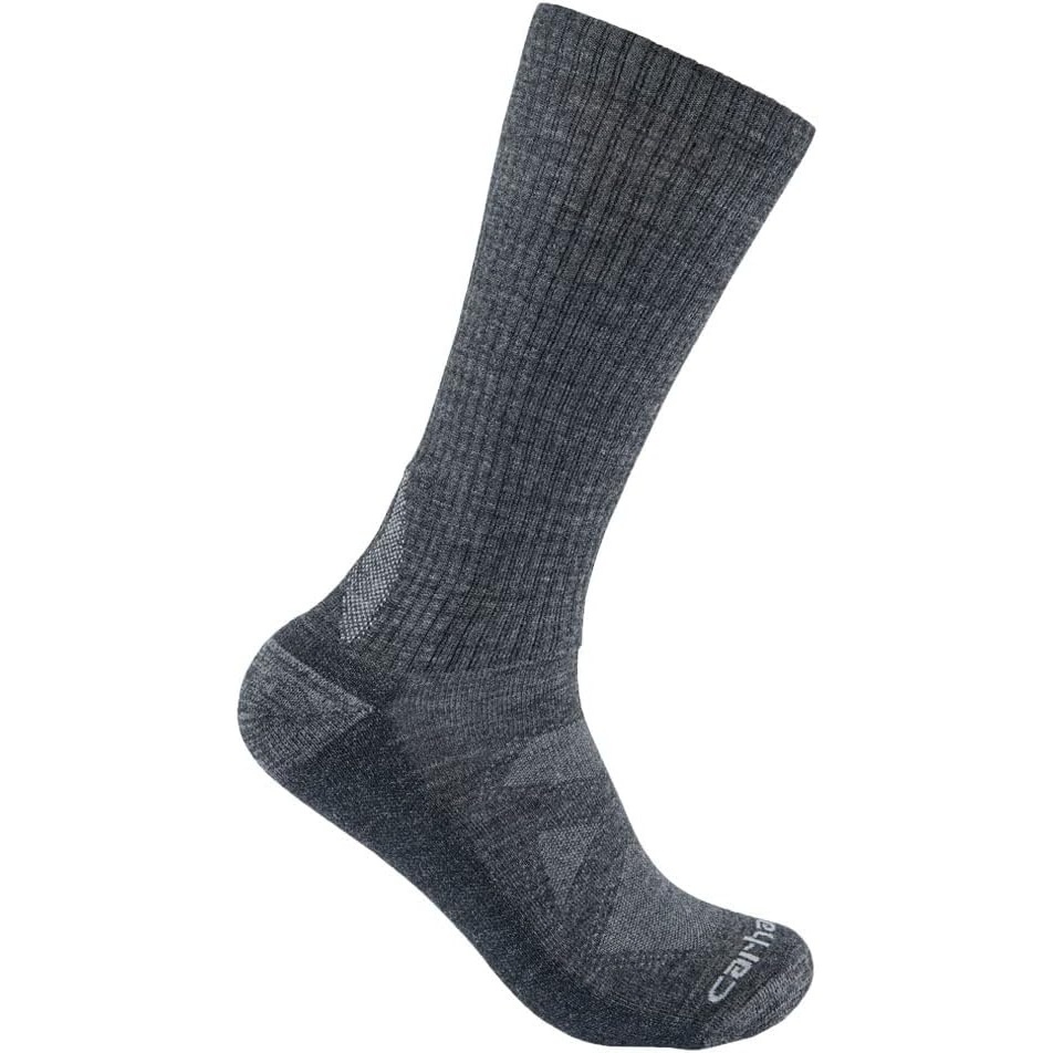 imageCarhartt Mens Midweight Merino Wool Blend Boot SockCarbon Heather