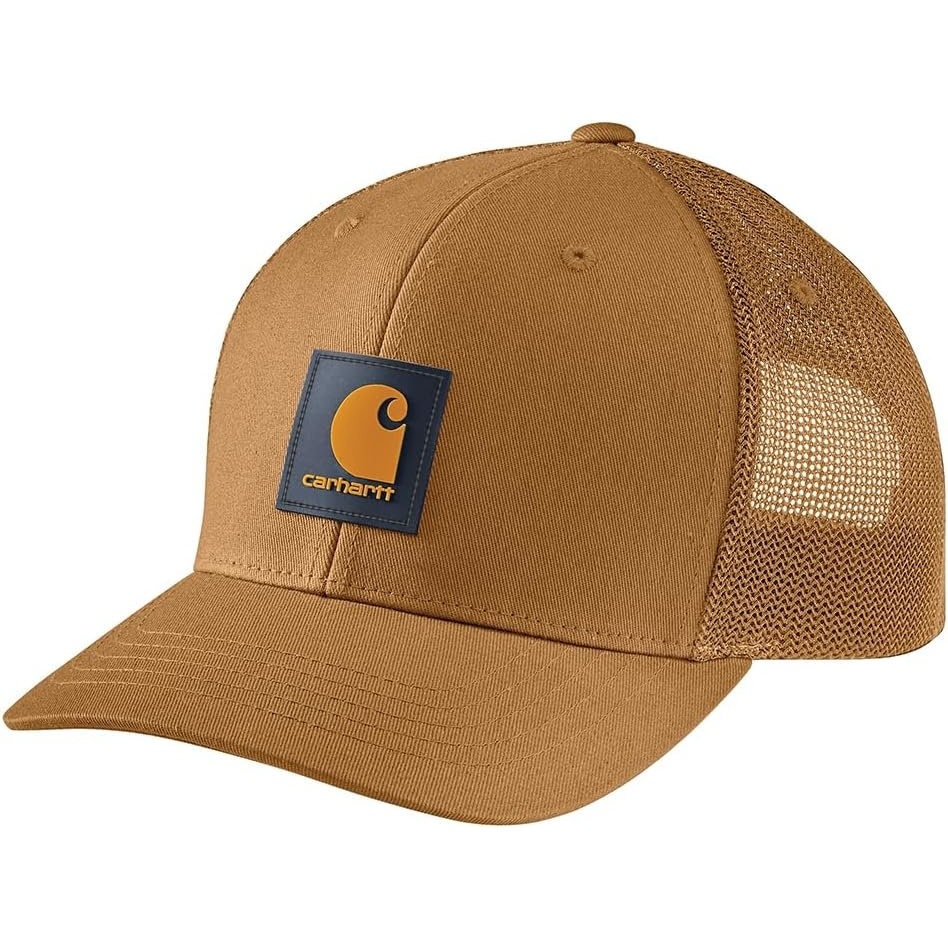 image:imageCarhartt Mens Rugged Flex Twill MeshBack Logo Patch CapCarhartt BrownHoneycomb