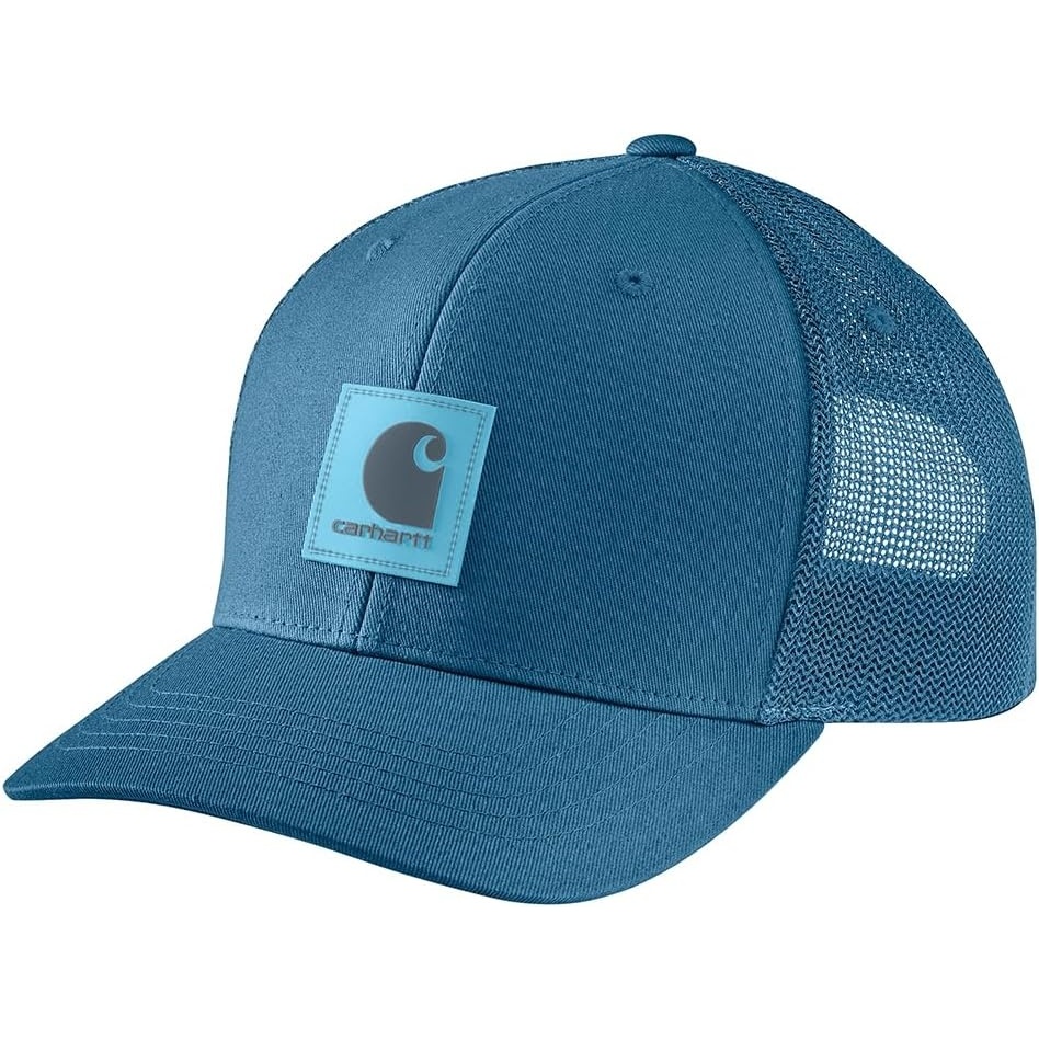 image:imageCarhartt Mens Rugged Flex Twill MeshBack Logo Patch CapDark Tranquil Blue