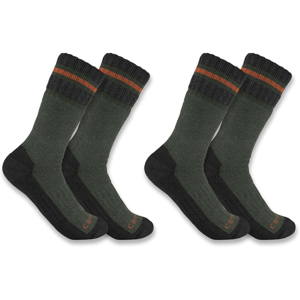 image:imageCarhartt Mens SB7742M Heavyweight SyntheticWool Blend Boot Sock 2PackBurnt Olive