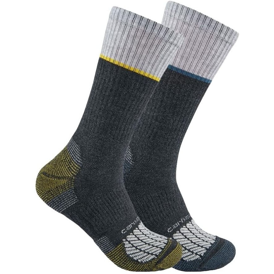 imageCarhartt Mens SC0012M Force Midweight Steel Toe Crew Sock 2PackAssorted 2 White