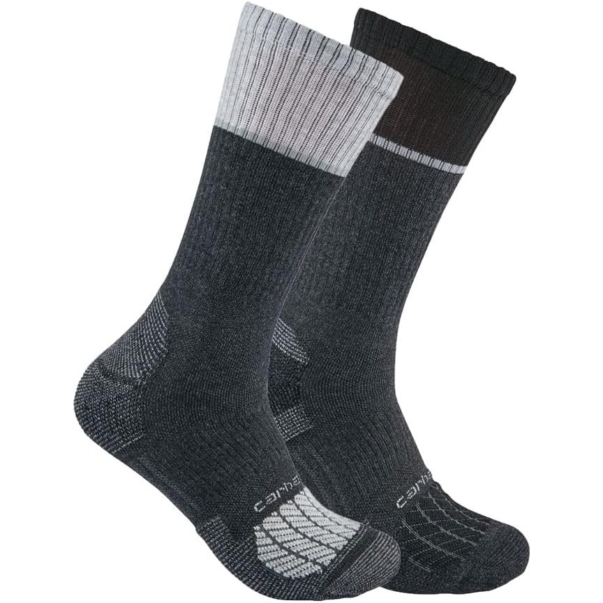 imageCarhartt Mens SC0012M Force Midweight Steel Toe Crew Sock 2PackAssorted 3 Grey