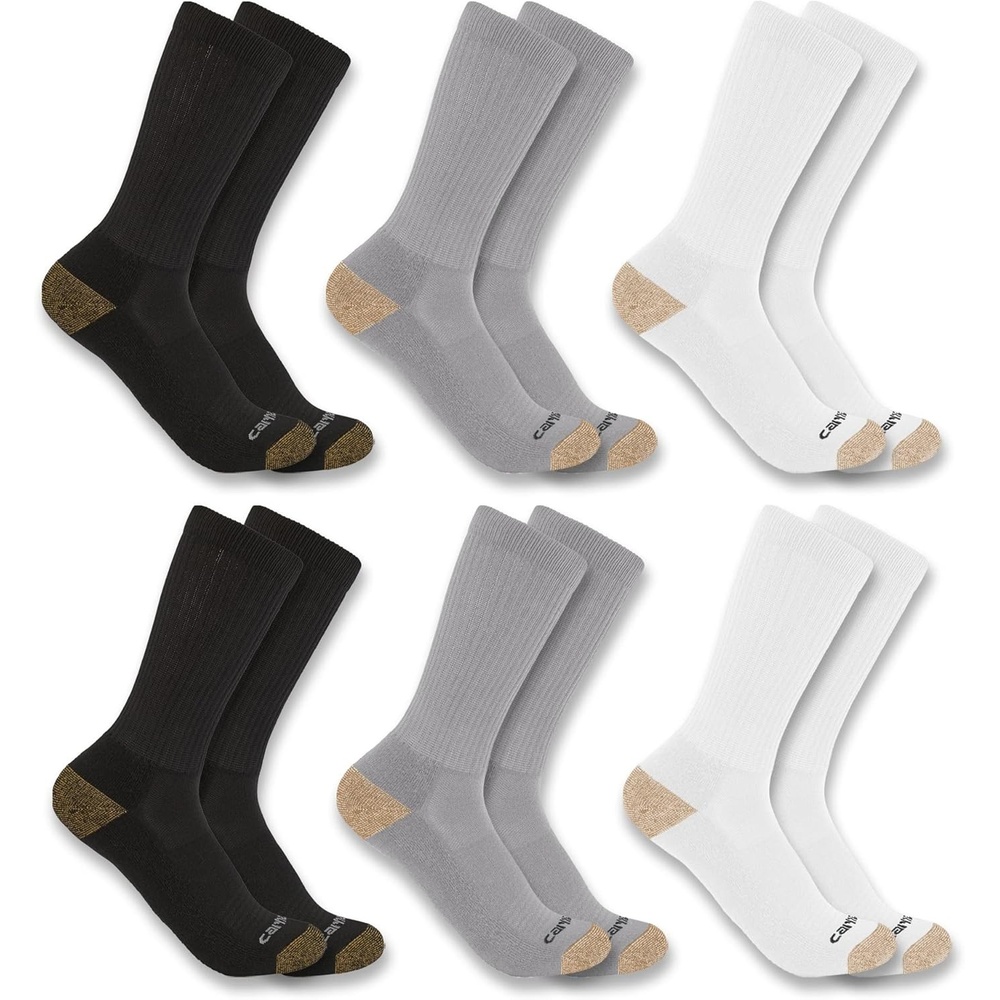 image:imageCarhartt Mens SC1156M Midweight Crew Sock 6PackAssorted 1