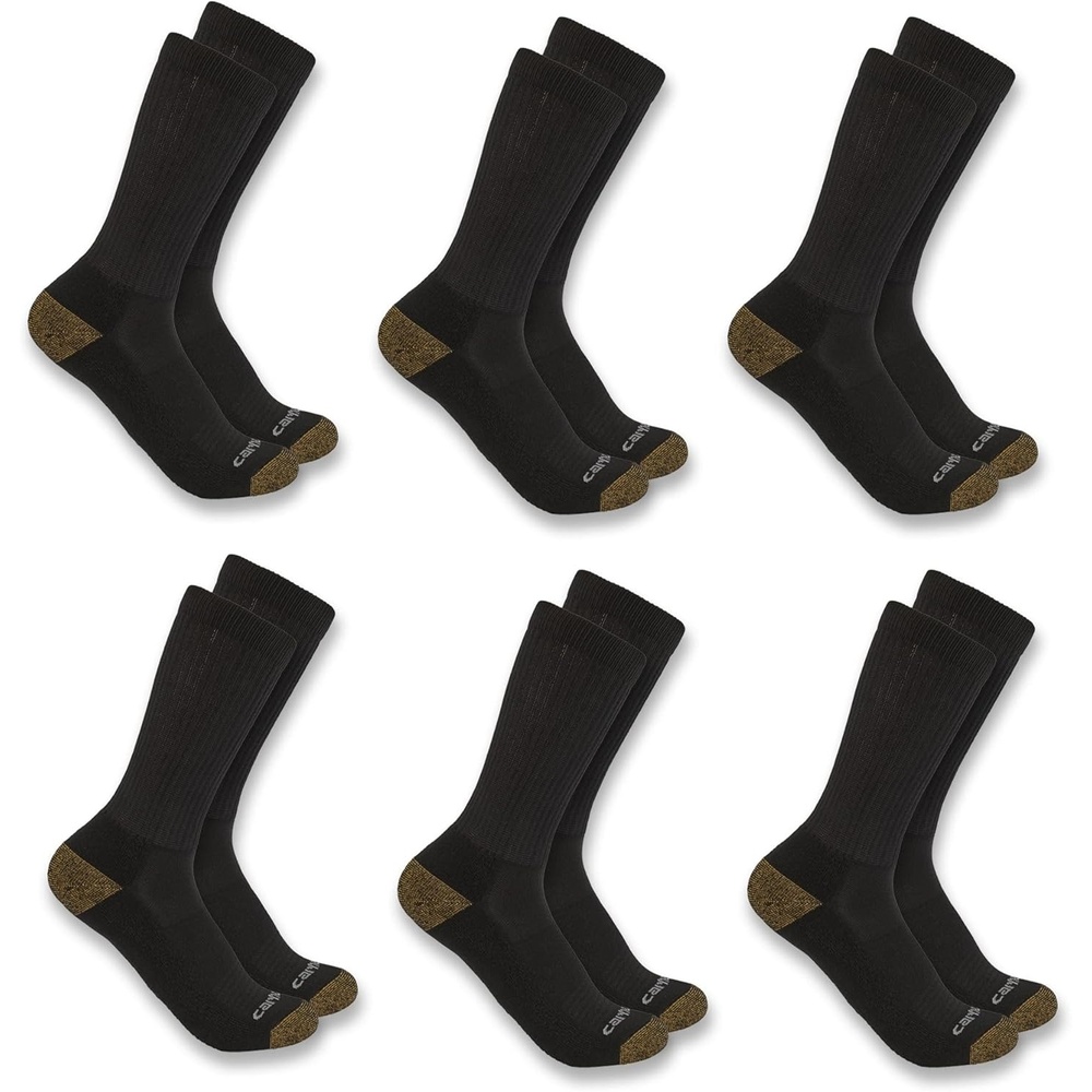 image:imageCarhartt Mens SC1156M Midweight Crew Sock 6PackBlack