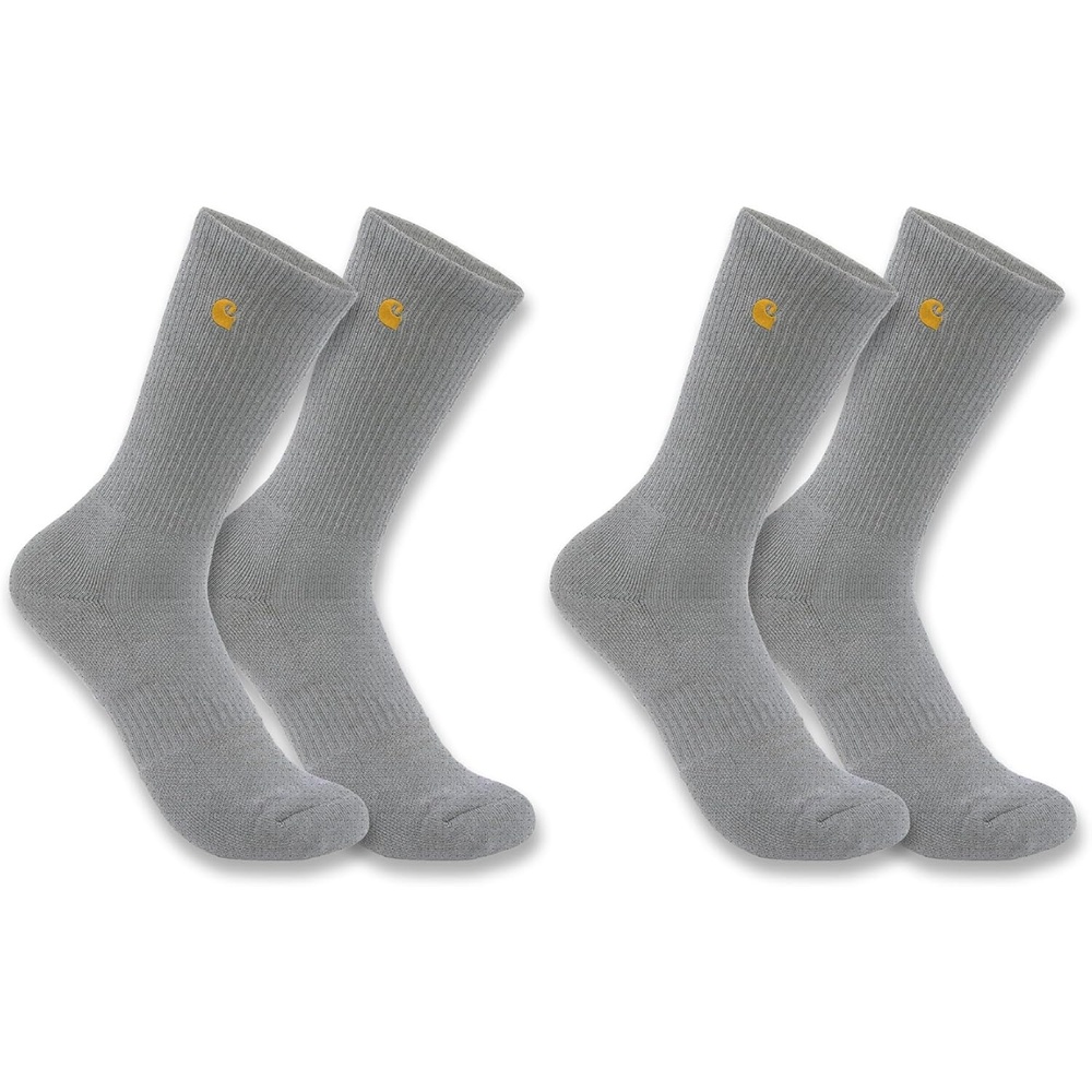 image:imageCarhartt Mens SC2252M Force Midweight Crew Sock 2PackHeather Grey