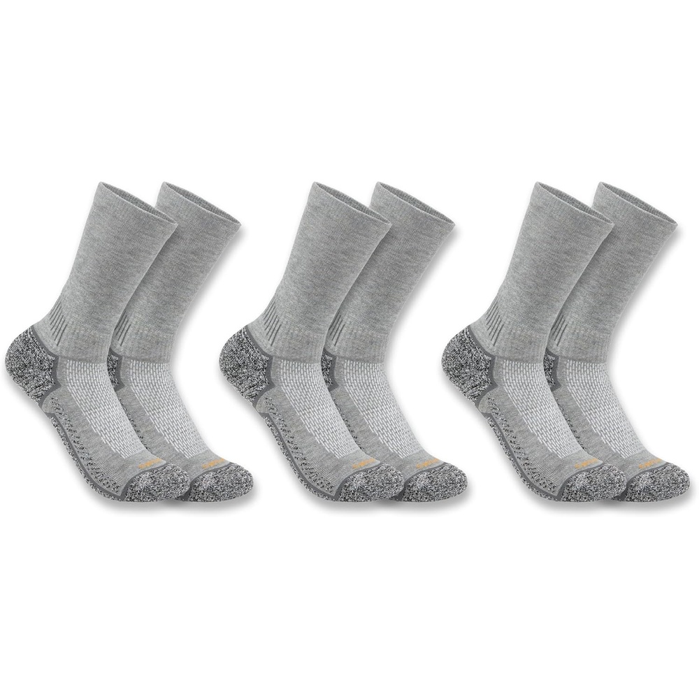 imageCarhartt Mens SC4223M Force Midweight Crew Sock 3 PackCharcoal
