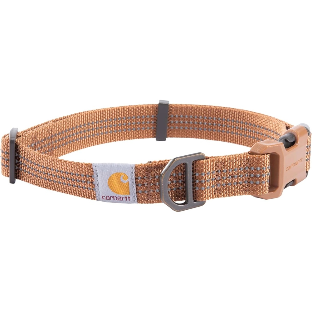 imageCarhartt Nylon Webbing Dog Collar Fully Adjustable WDurable Side Release Buckle and Reflective Stitching Black MediumCarhartt Brown