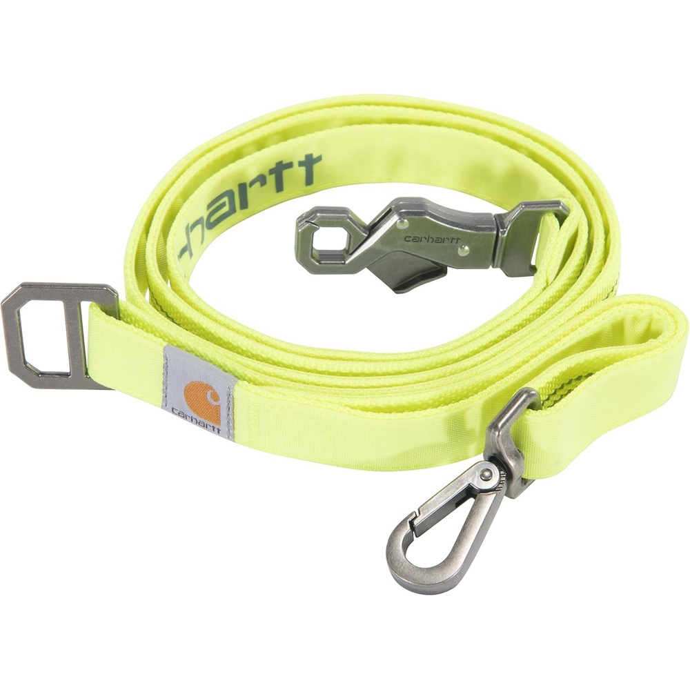 imageCarhartt Pet Durable Nylon Duck Leashes for Dogs Reflective Stitching for Visibility Blanket Stripe One SizeBrite Lime Nylon Canvas  Webbing
