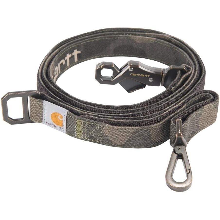 imageCarhartt Pet Durable Nylon Duck Leashes for Dogs Reflective Stitching for Visibility Blanket Stripe One SizeDuck Camo Tarmac Nylon Canvas Webbing