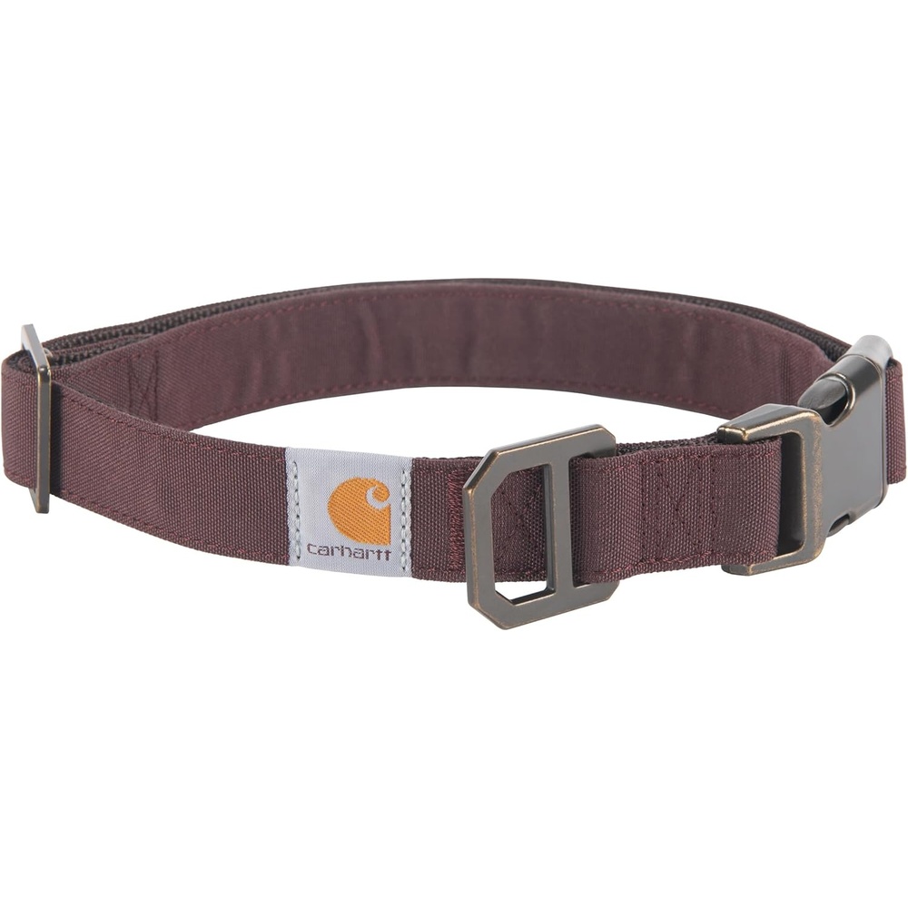 imageCarhartt Pet Fully Adjustable Webbing Collars for Dogs Reflective Stitching for Visibility Blanket Stripe MediumDeep Wine Nylon Canvas Webbing