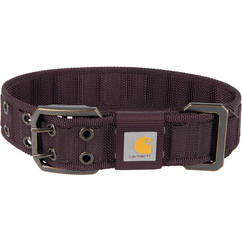 imageCarhartt Pet Fully Adjustable Wide Webbing Collar for Dogs Heavy Duty Nylon for Walking amp Training Black MediumDeep Wine