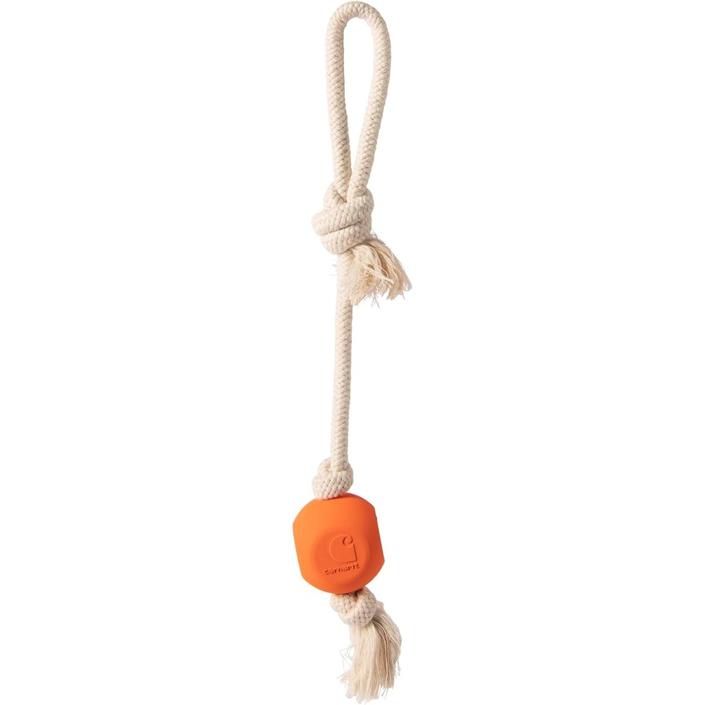 imageCarhartt Pet Training Tools Rugged Dog Tool for Tug Fetch and Play Field Dog Training Pull Carhartt BrownRubber Ball Dog Rope Pull Blaze Orange