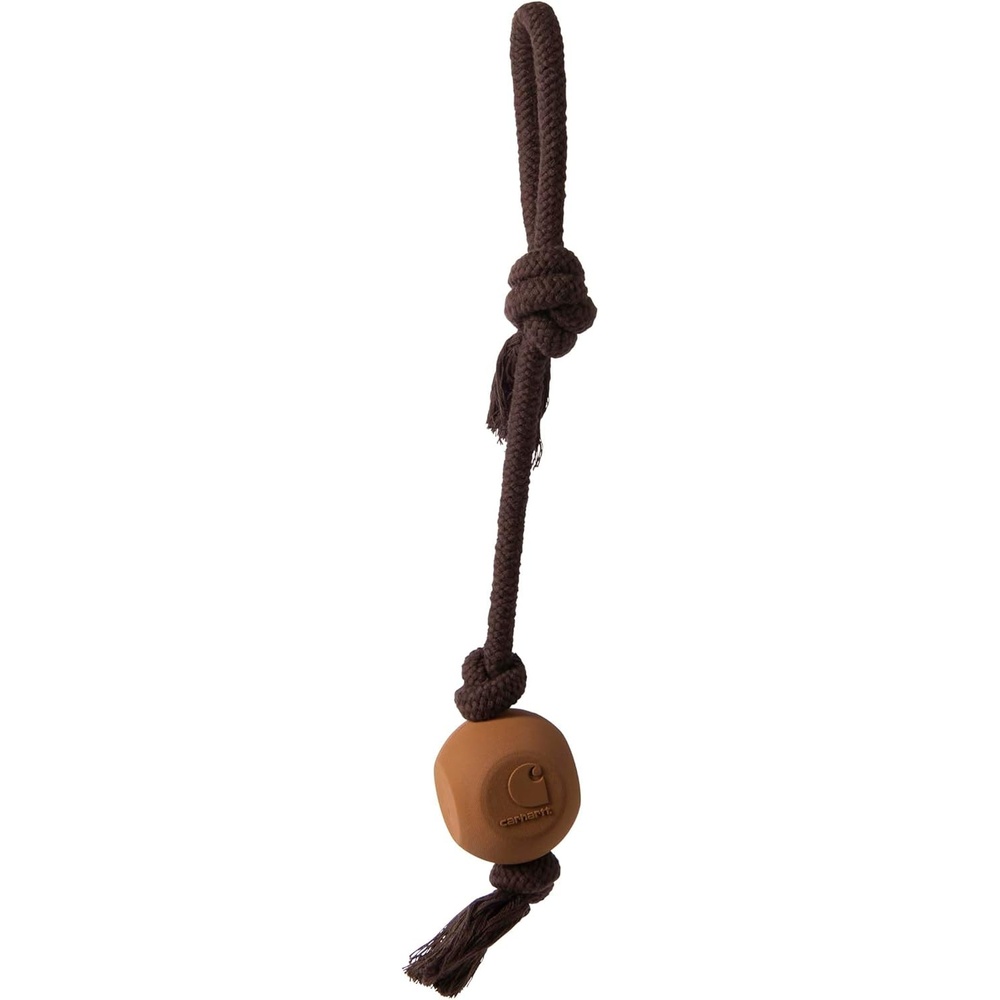 imageCarhartt Pet Training Tools Rugged Dog Tool for Tug Fetch and Play Field Dog Training Pull Carhartt BrownRubber Ball Dog Rope Pull Carhartt Brown